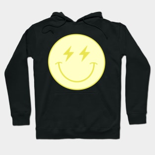 Yellow lightning bolt smiley face Hoodie